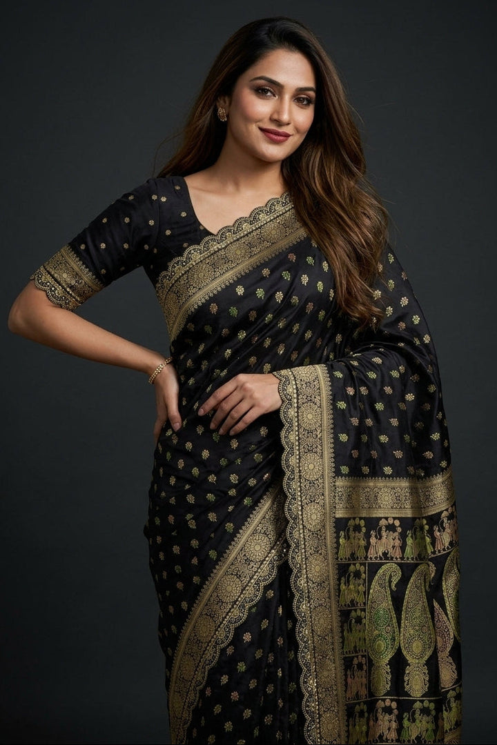 Springs Shade Khaddi Dolla Silk Saree