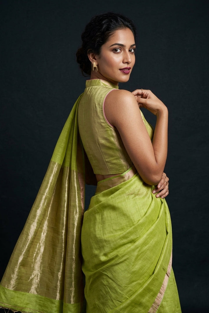 Chakro Rekha Tissue Linen Saree