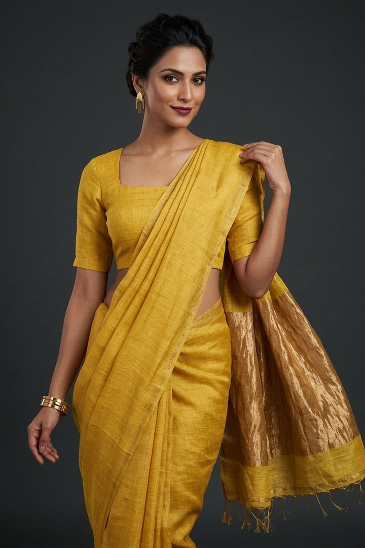Chakro Rekha Tissue Linen Saree