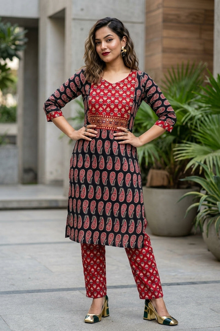 Paisley Poetry Pure Cotton Kurti Set