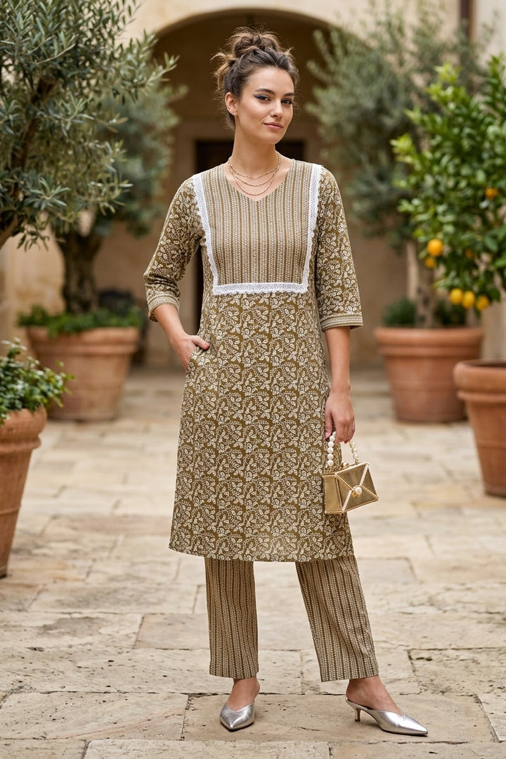 Metro Ethnic Pure Cotton Kurti Set