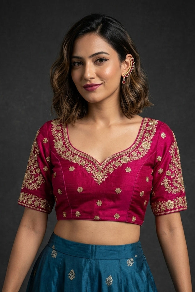 Emerald Vine Zari New Designer Blouse