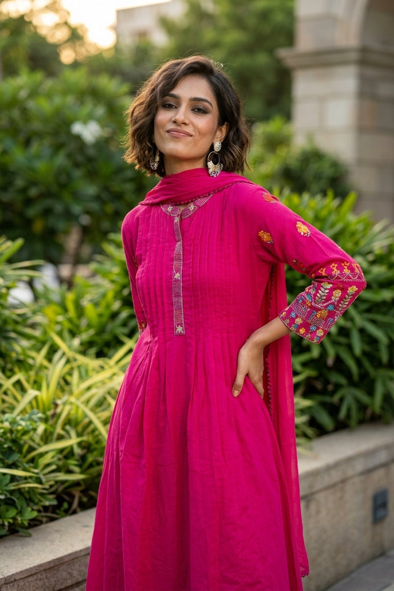 Summer Elegance Cotton Kurti Set