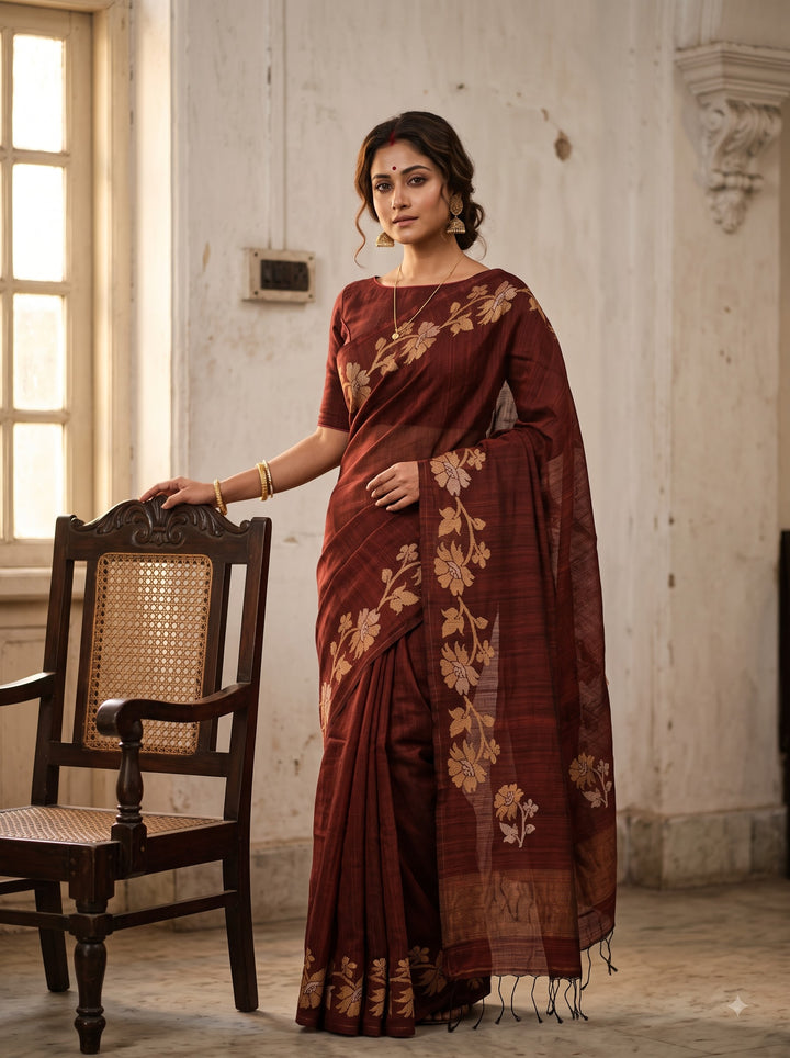 Agomoni Aabha – Soft Pure Matka Jamdani Saree