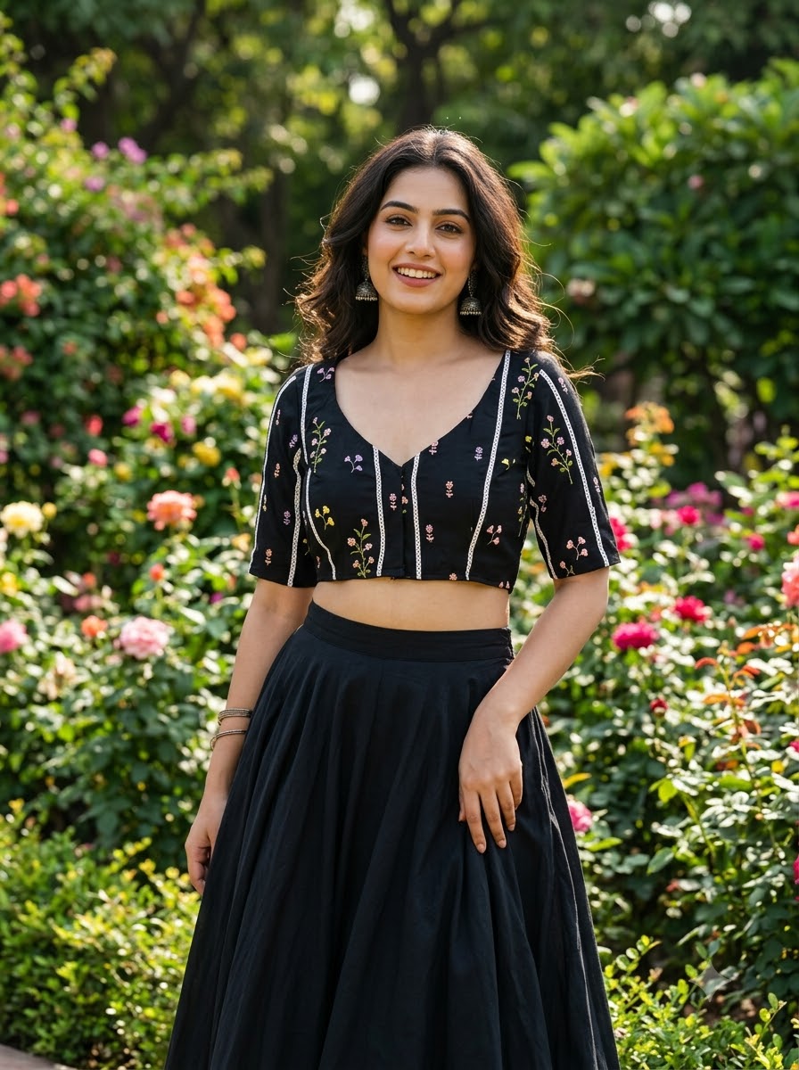 Eden Blossom Chanderi Silk Embroidered Blouse