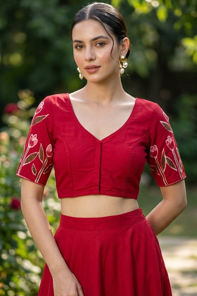 Tulip Charm Batik Blouse