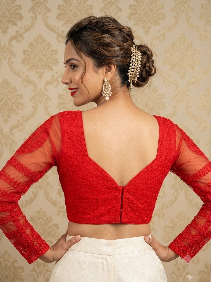 Inspired by Royal Grace Organza Embroidered Blouse