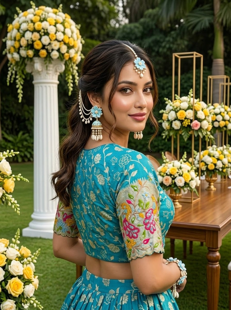 Language of Flowers – Designer Tissue Jacquard Blouse