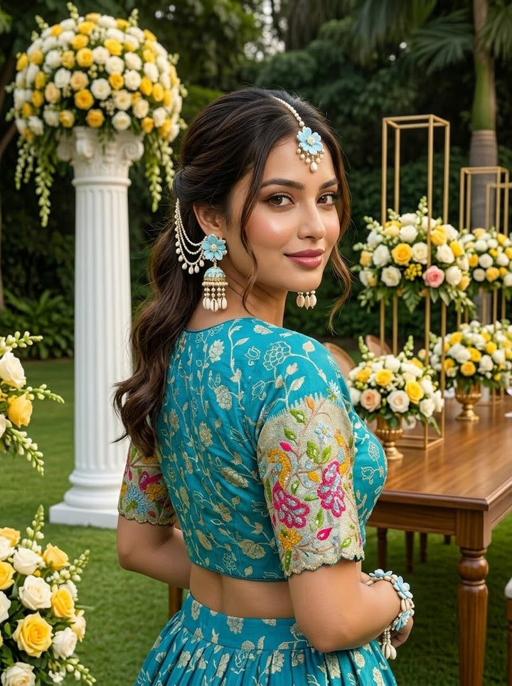 Language of Flowers – Designer Tissue Jacquard Blouse