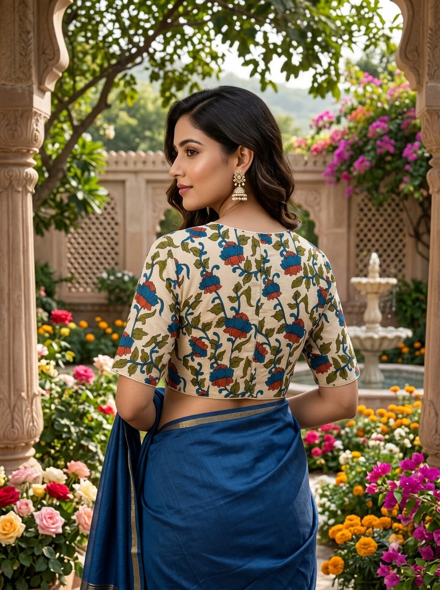 Floral Flex Kalamkari Blouse