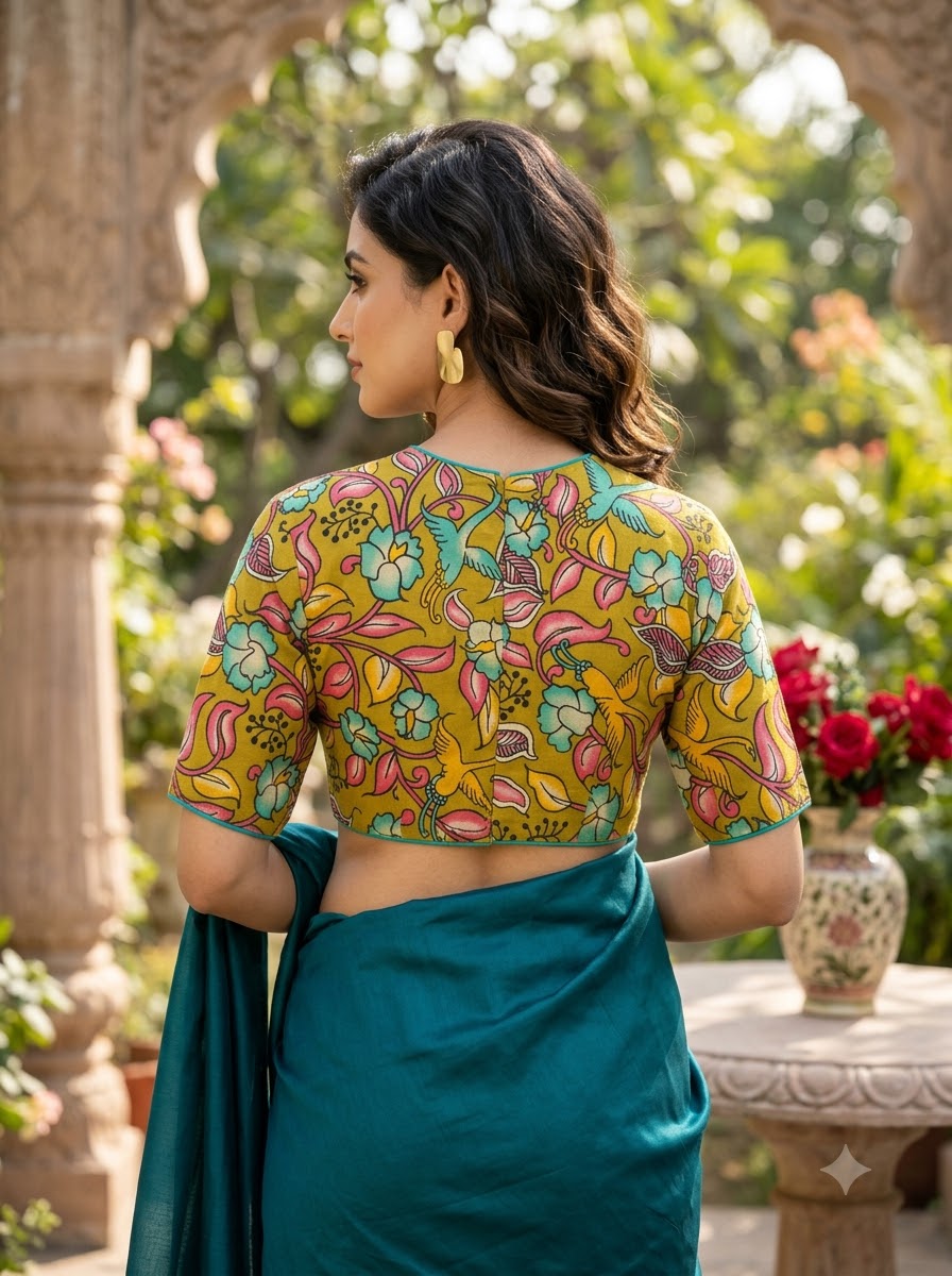 Floral Flex Kalamkari Blouse