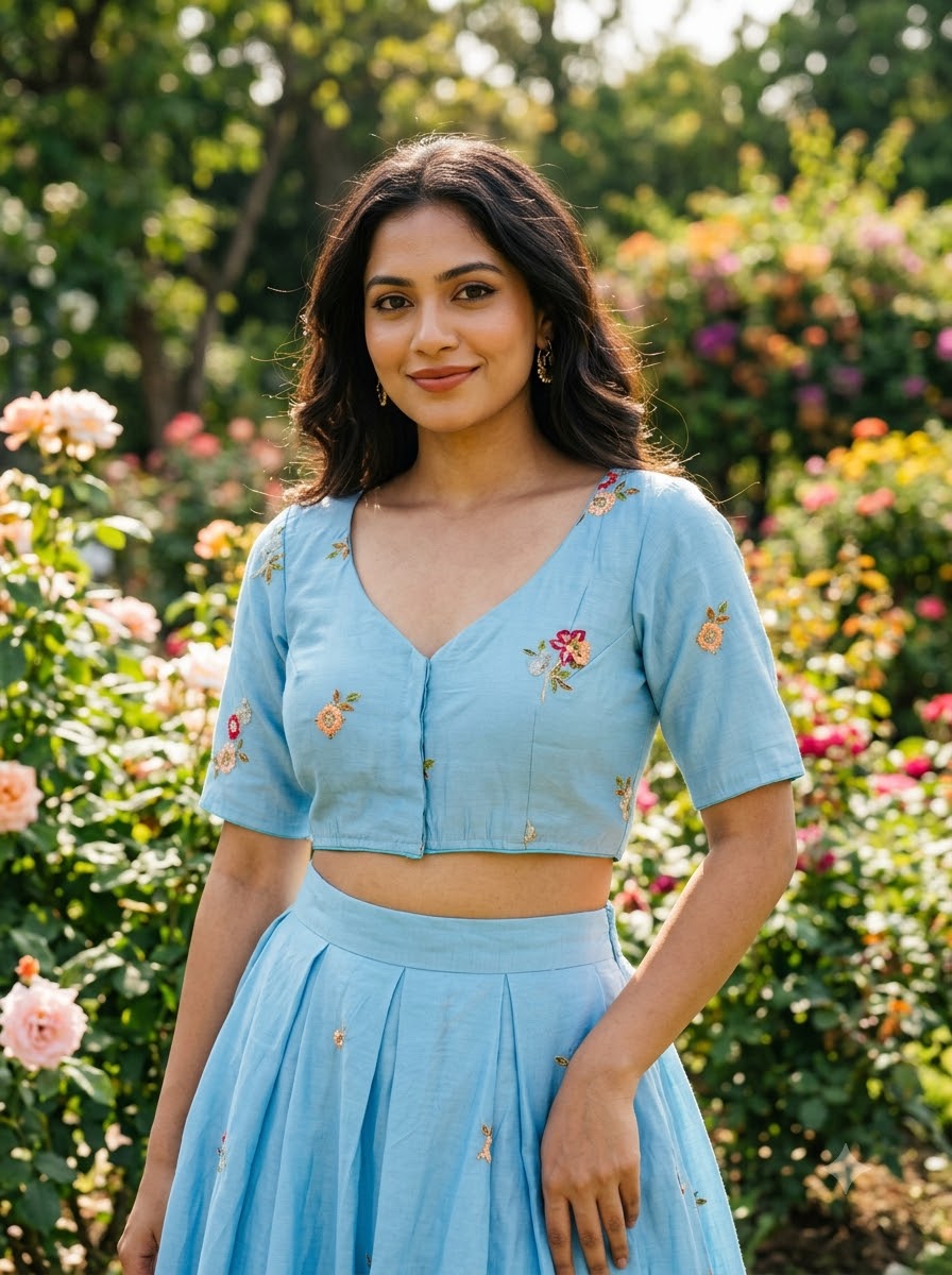 Behind Every Smile Chanderi Silk Embroidered Blouse