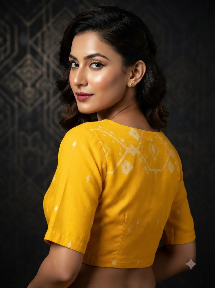 New World Grace – Jamdani Woven Punjabi Collar Blouse