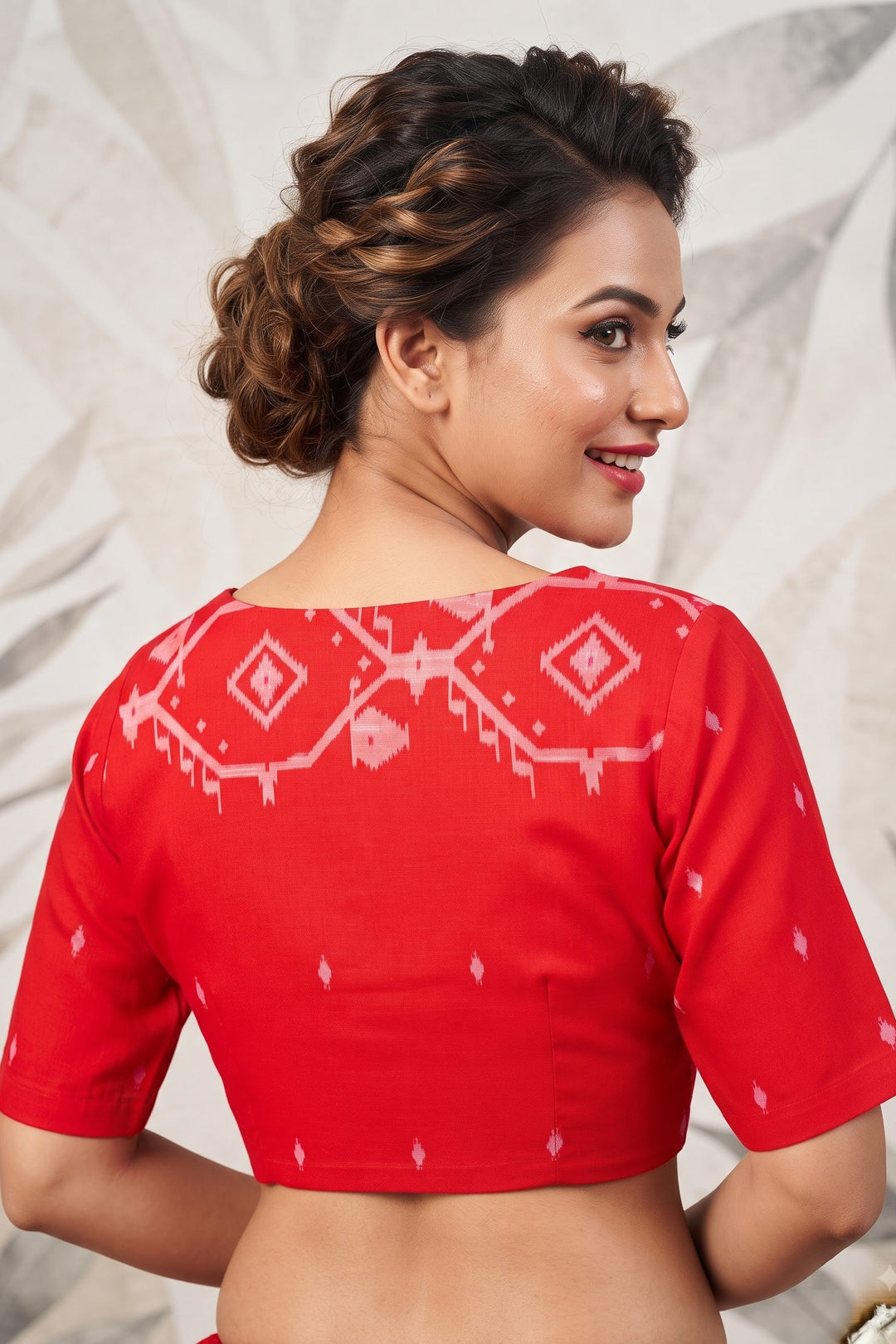 New World Grace – Jamdani Woven Punjabi Collar Blouse