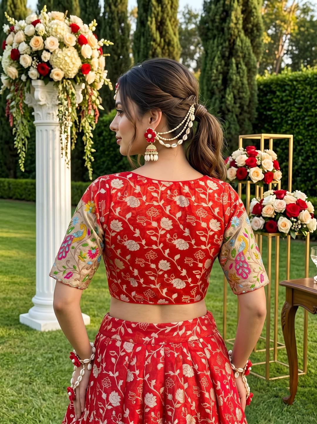 Language of Flowers – Designer Tissue Jacquard Blouse
