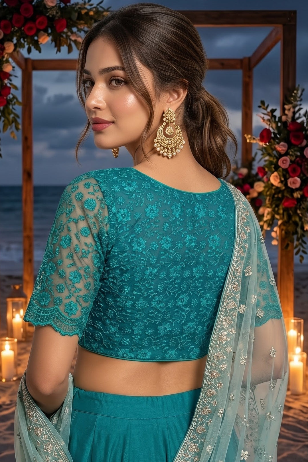 Magnificent Bloom Heritage Net Chikankari Blouse