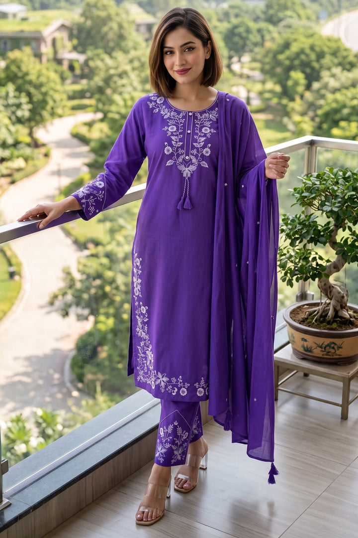 Pretty Petal Cotton Kurti Set