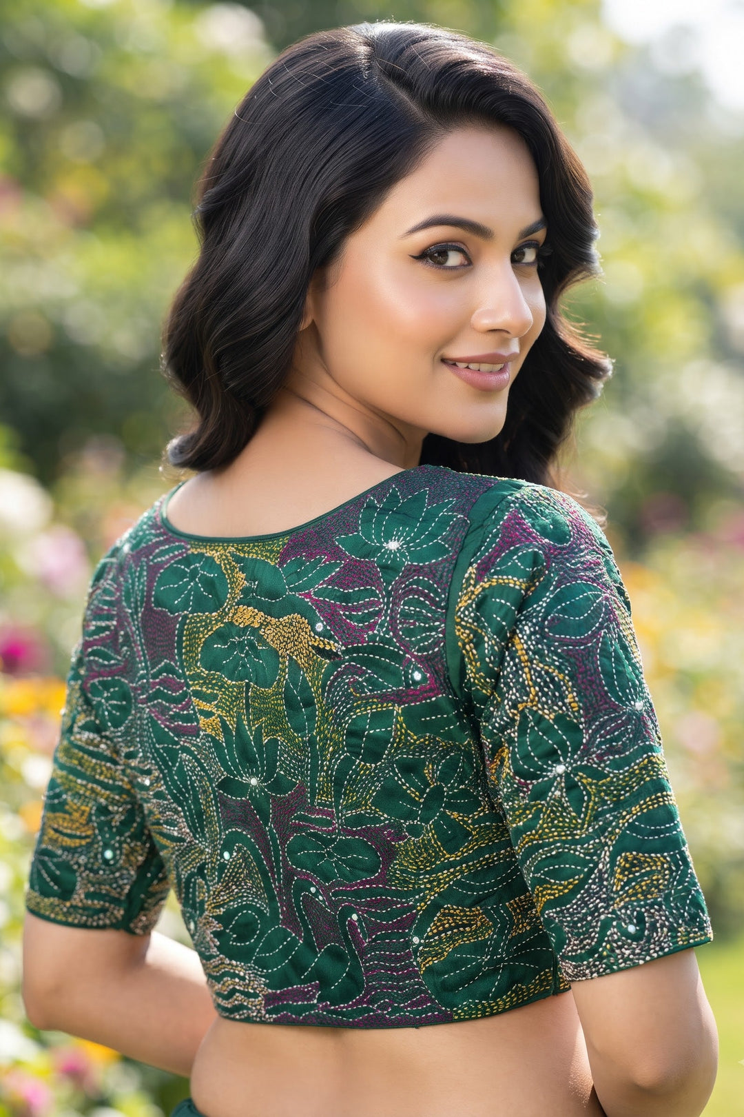 Flower Universe – Designer Floral Embroidered Blouse