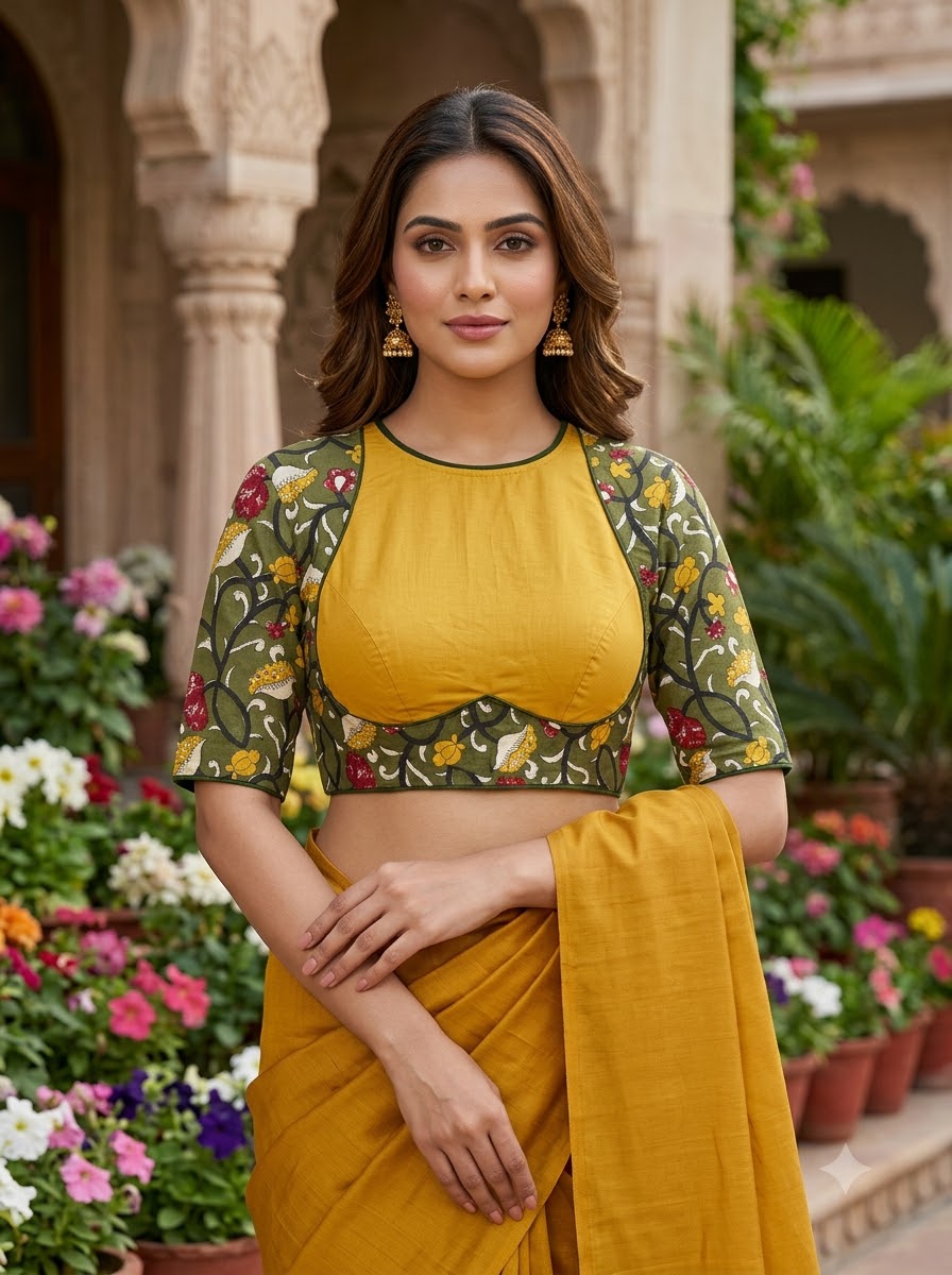 Floral Flex Kalamkari Blouse