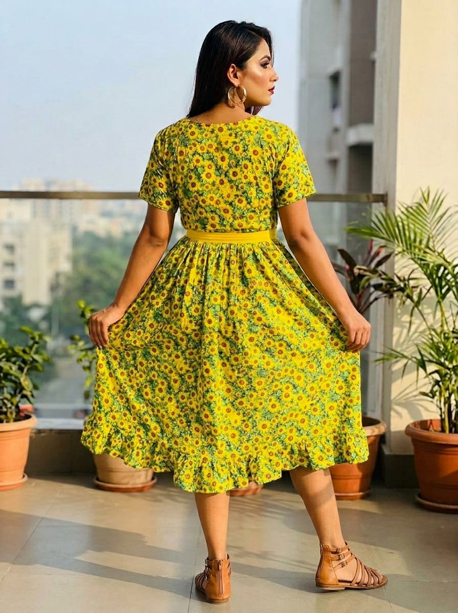 Sunflower Love Midi Dress