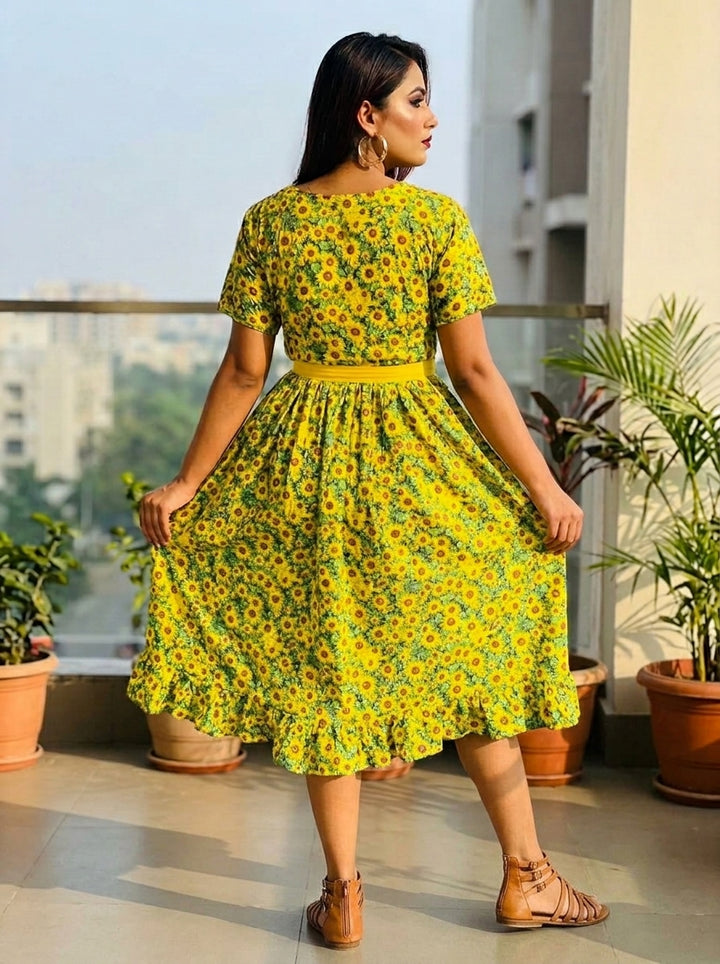 Sunflower Love Midi Dress