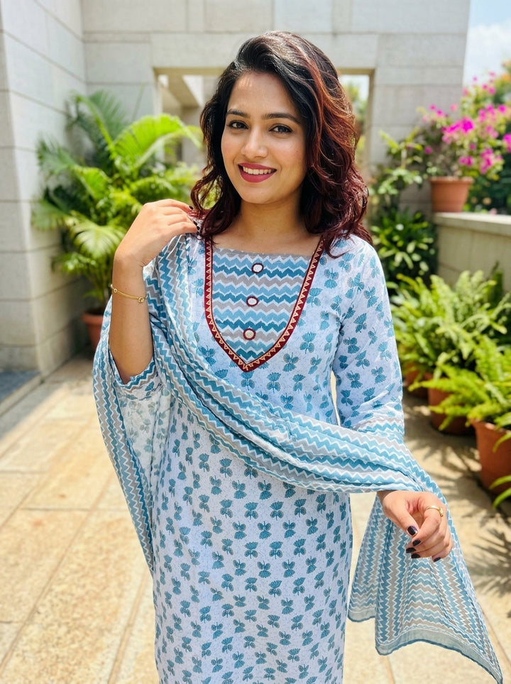 Cloud Wave  Kurti Set