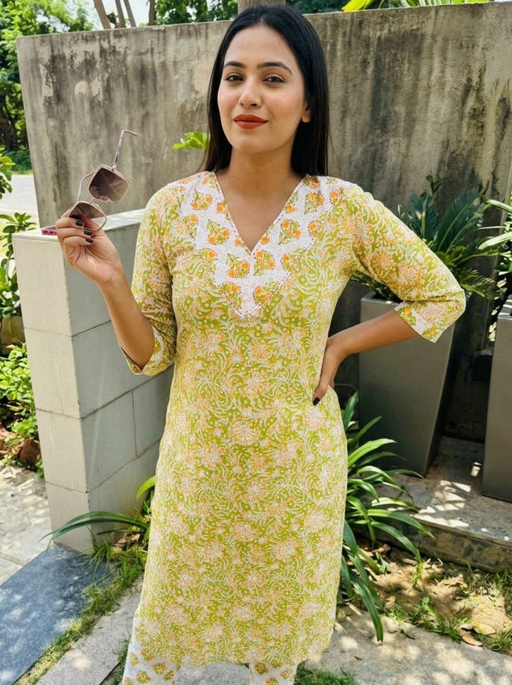 EthniCraze Cotton  Kurti Set