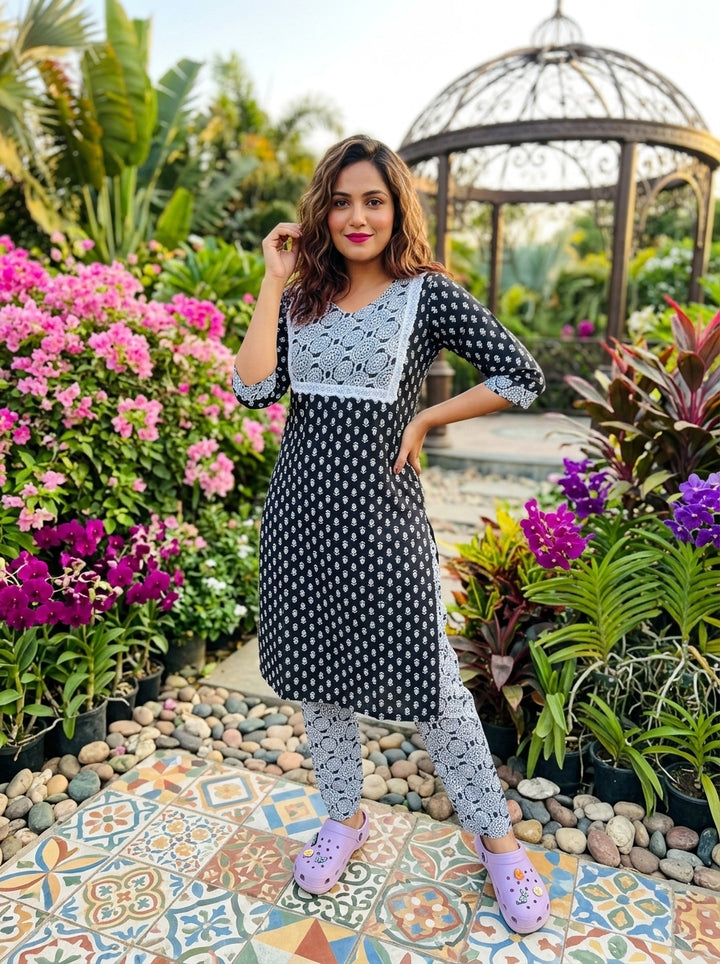 Aura Fit Cotton  Kurti Set