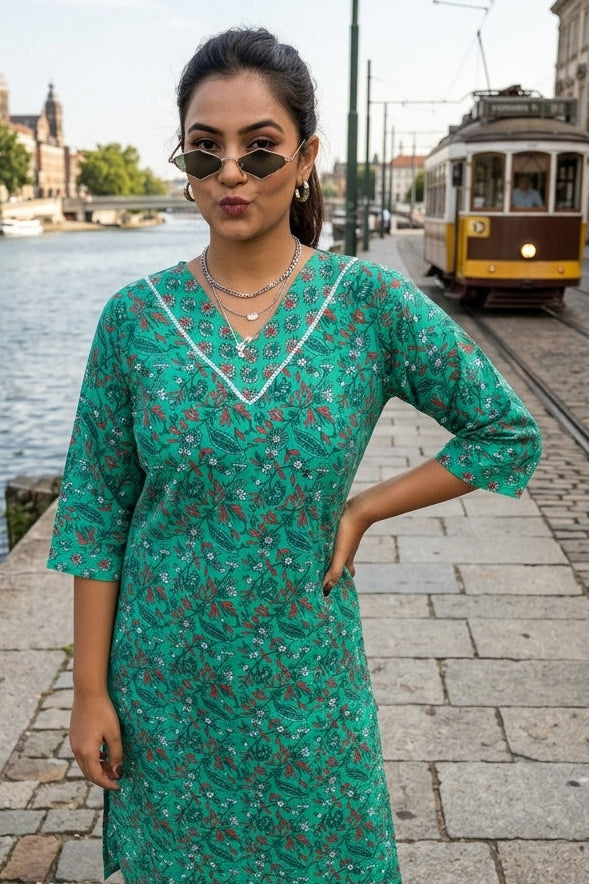 EthniCraze Cotton  Kurti Set