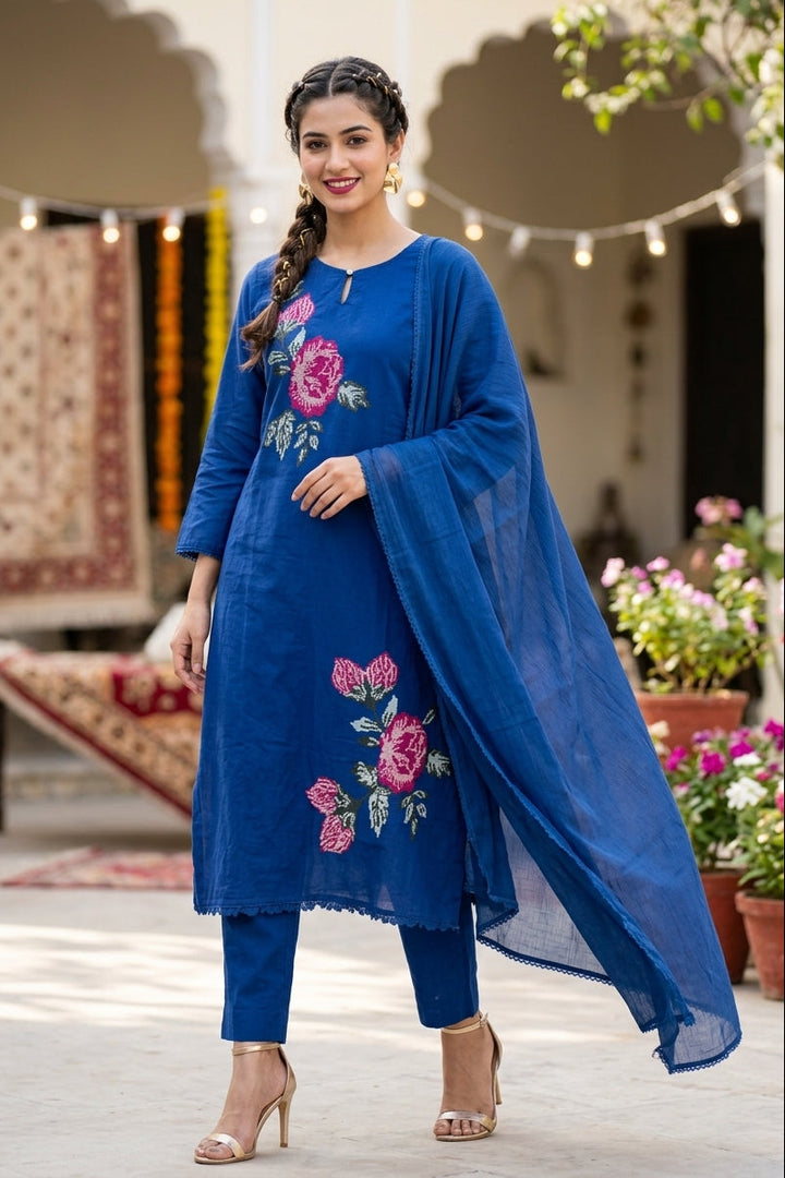 Enchanted Meadow Cotton Kurti Set