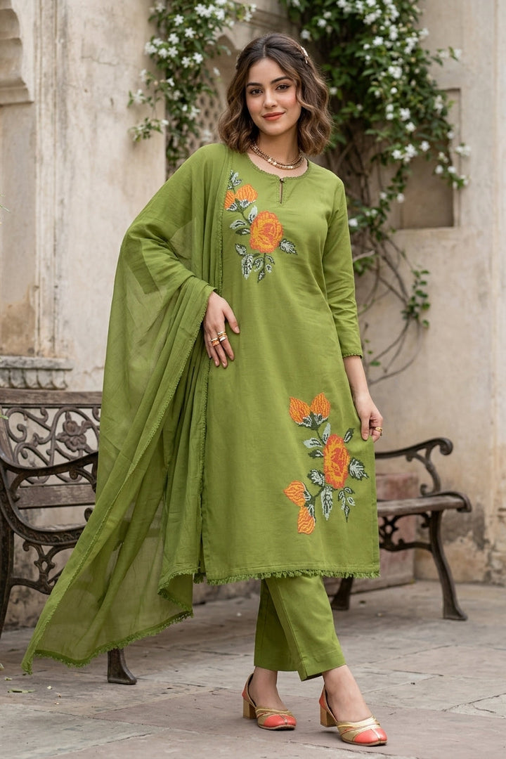 Enchanted Meadow Cotton Kurti Set