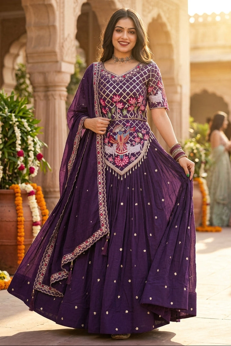 Flame of Grace Silk Lehenga