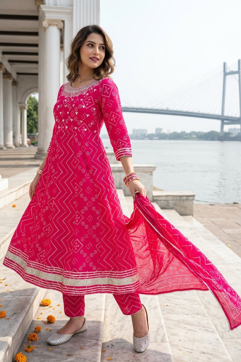 Royal Charm-Anarkali Kurti Set