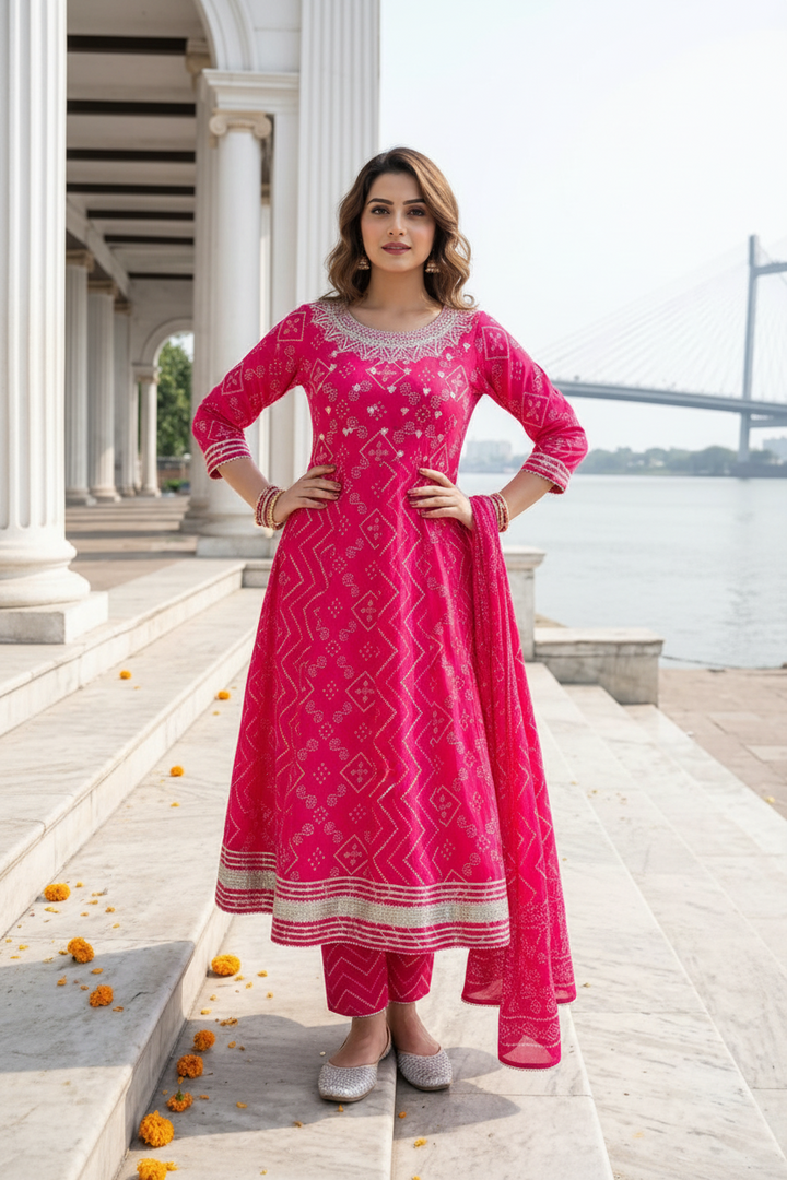 Royal Charm-Anarkali Kurti Set