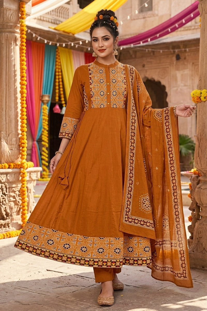 Earthy Elegance Cotton Kurti Set