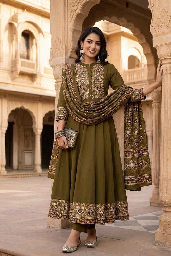 Earthy Elegance Cotton Kurti Set