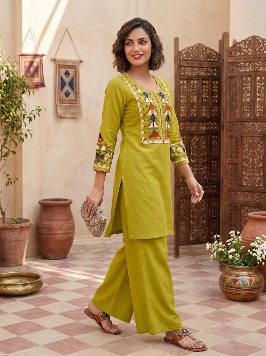 Celestial Charm Cotton Kurti Set