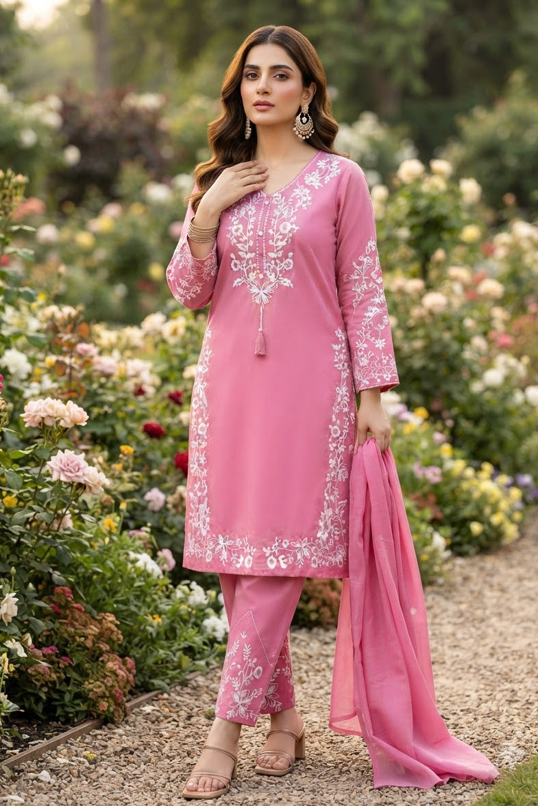 Pretty Petal Cotton Kurti Set