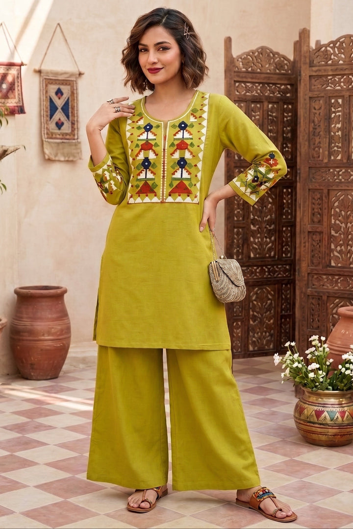 Celestial Charm Cotton Kurti Set