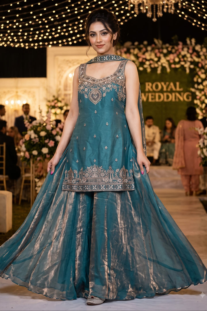 Heavenly Haze Designer Sharara Set