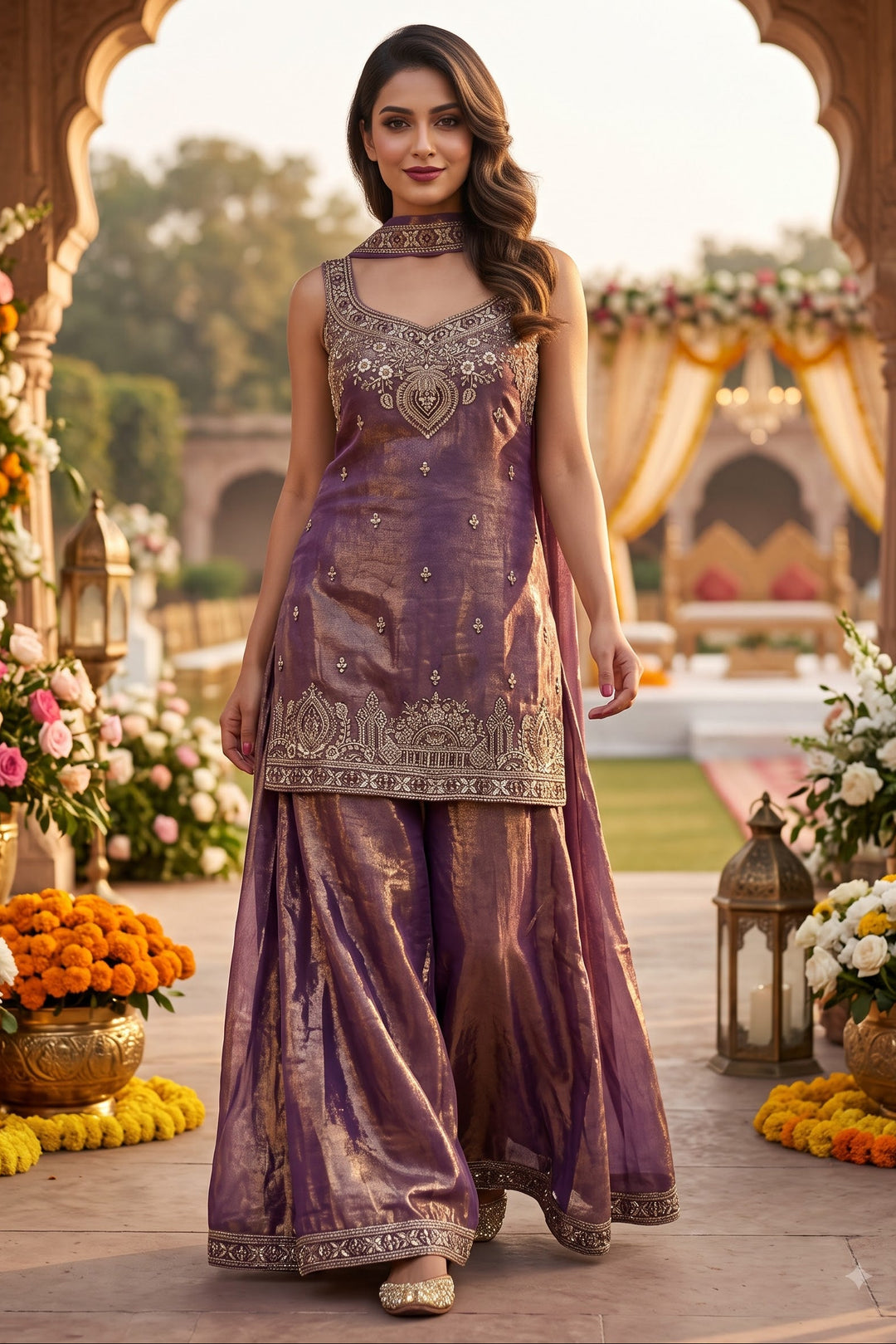 Heavenly Haze Designer Sharara Set