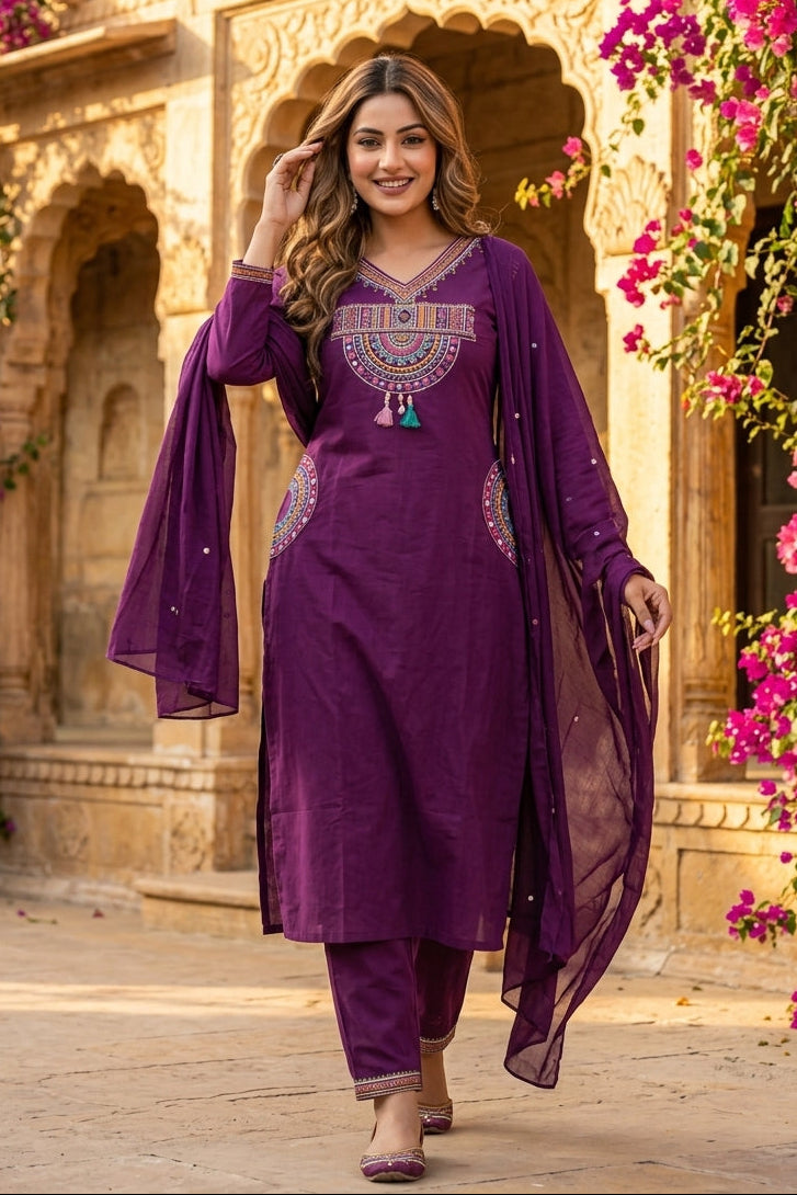 Olivina Cotton Kurti Set