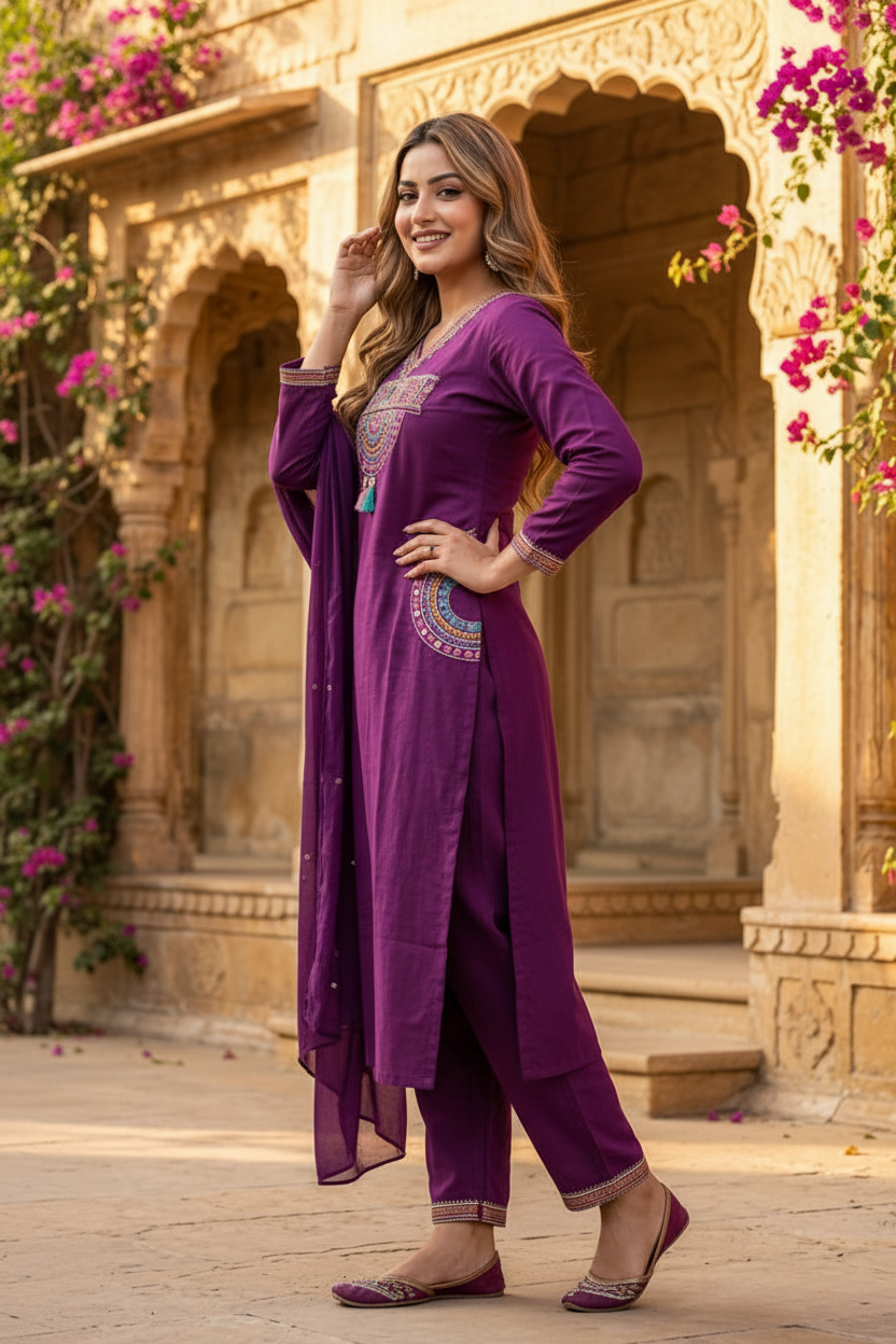 Olivina Cotton Kurti Set