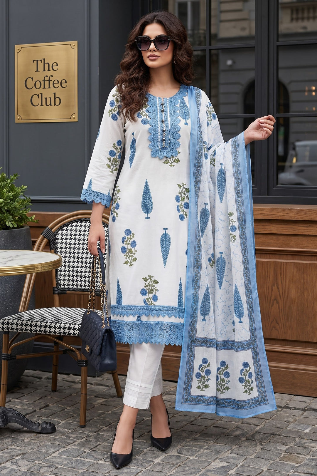 Blue Belle Cotton Kurti Set