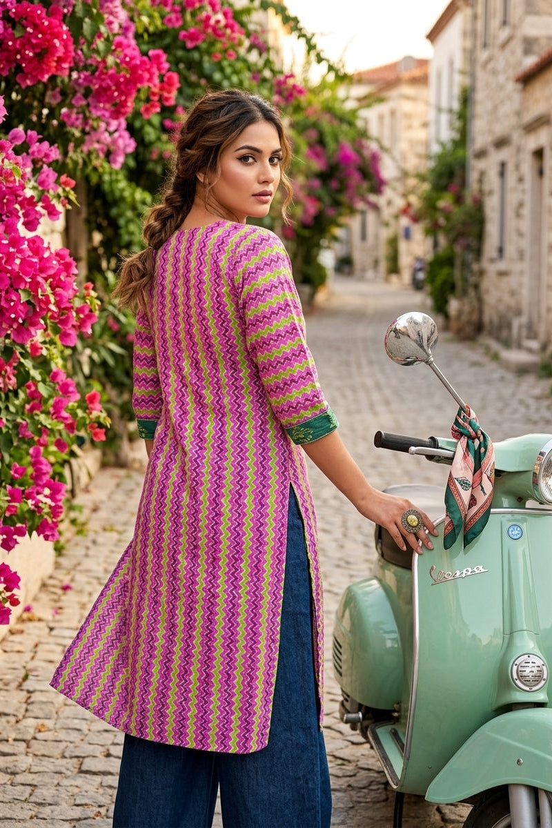 Sun Diva Cotton  Kurti Set