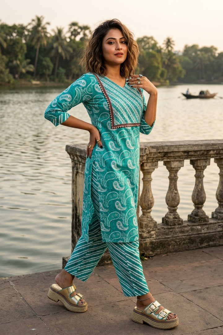 Cloud Kiss Cotton  Kurti Set