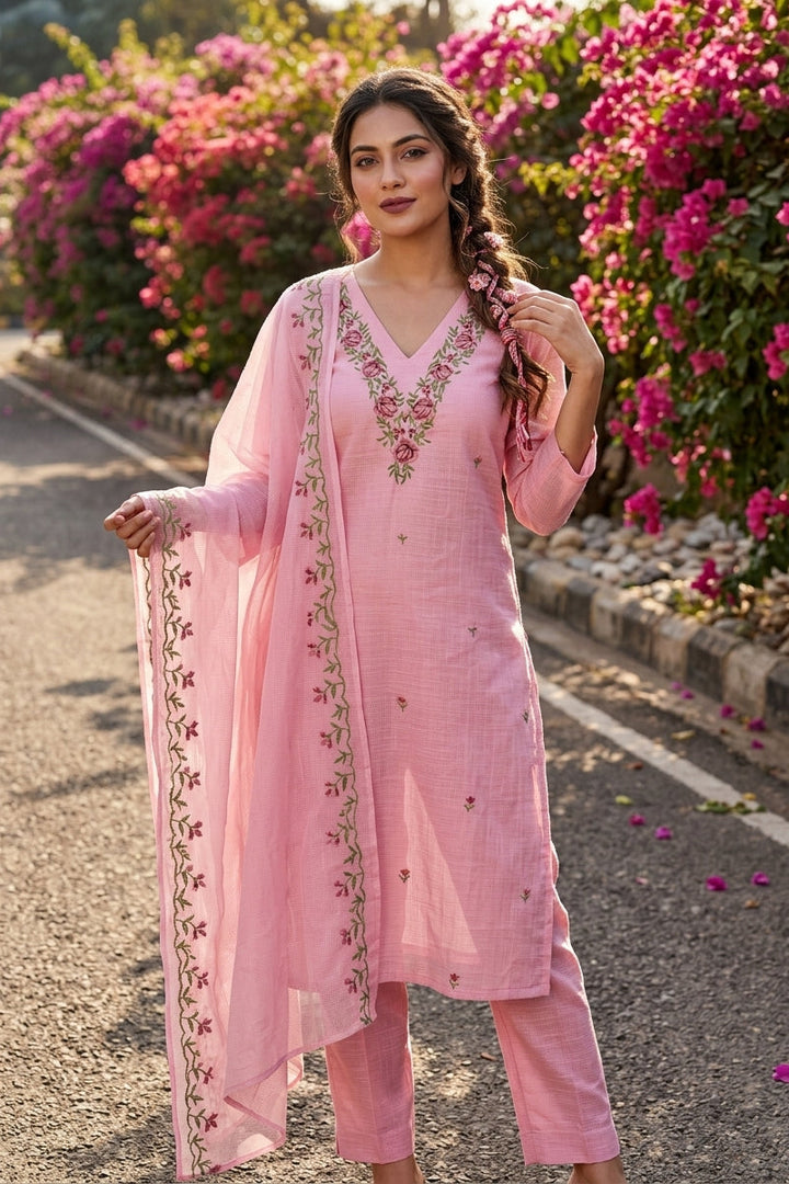 Touch of Pink Kota Doriya Kurti Set