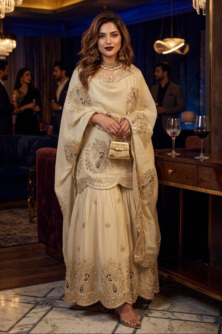 Luxe Layer Party Wear Kurti Set