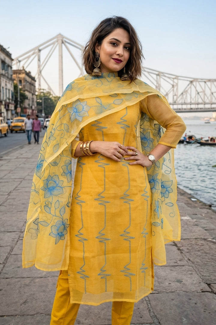 Blossom Vastra Cotton Kurti Set