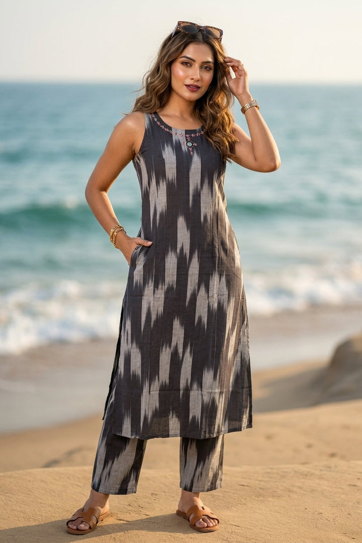 Spread Crush Cotton Kurti Set